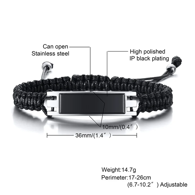 Bracciale Uomo Donna In Acciaio Piastra Per Incisioni - Bcc2468 - Foto 10