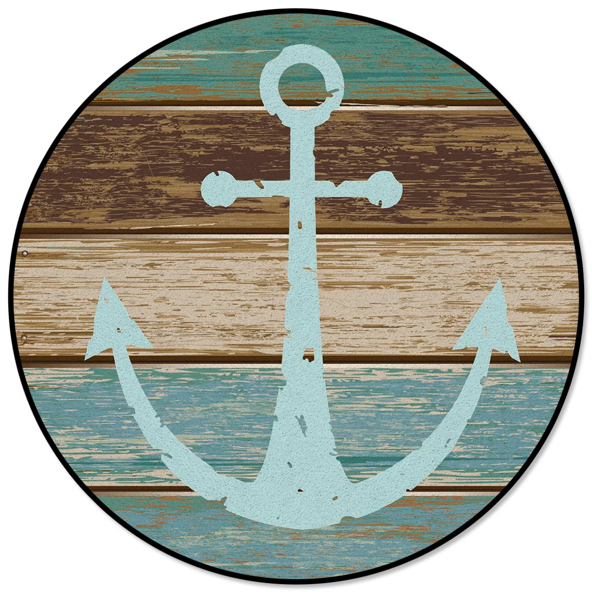 Винтаж якорь древесины микрофибры лохматый круглый ковер Очиститель водонепроницаемый коврики кухня унисекс домашние вечерние для детей