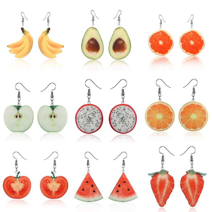 Pendientes De Verano De Frutas Lindas Acrílico Melocotones Pendientes De Verano De Frutas Lindas Acrílico Melocotones