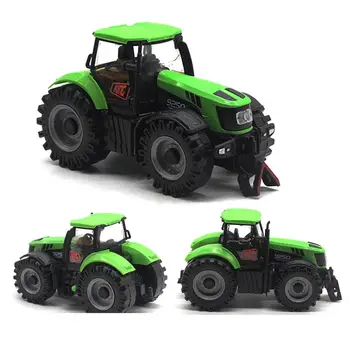 

1/28 Diecast Engineering Tractor Farm Sliding Car Model with LED Sound Kids Toy Button battery simulation agricultural vehicle