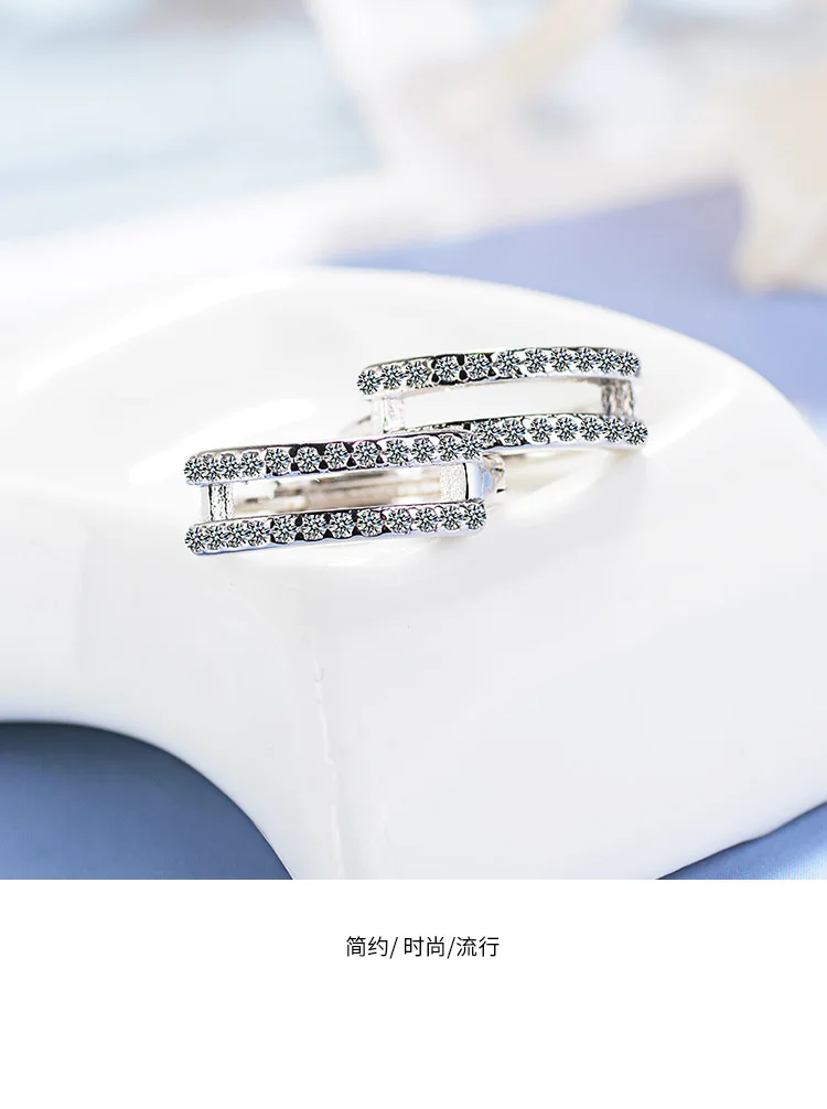Корейский 925 стерлингового серебра колечки для пирсинга Серьги Creolen CZ Huggie маленький круг женские серьги-гвоздики женские ювелирные изделия SE165