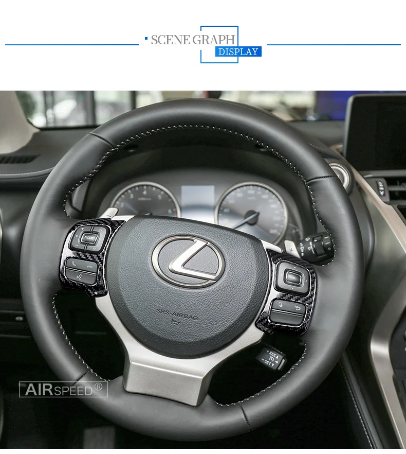 AIRSPEED для LEXUS NX IS RC аксессуары для LEXUS NX IS RC жесткие наклейки из углеродного волокна накладка на руль кнопка рамка Крышка