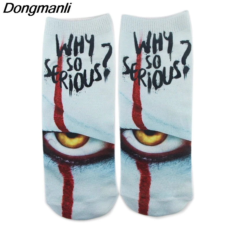 

DZ815 1 Pair Stephen King's It Personalised Socks Invisible Low Cut Ankle Socks Casual Breathable Short Socks Unisex