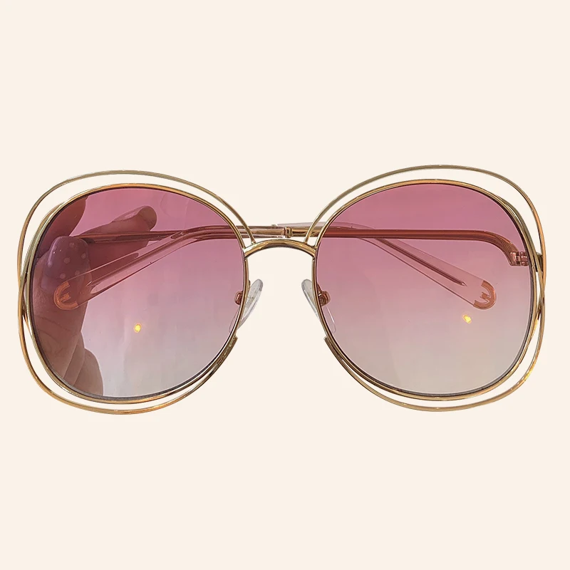 Fashion Round Sunglasses Women New Mirror Metal Frame Vintage Shades Glasses Brand Luxury