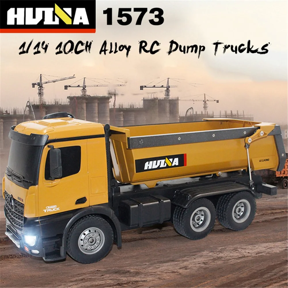 HUINA TOYS 1573 1/14 10CH Alloy RC Dump Trucks Engineering Construction Car Remote Control Vehicle Toy RTR|RC Trucks| - AliExpress
