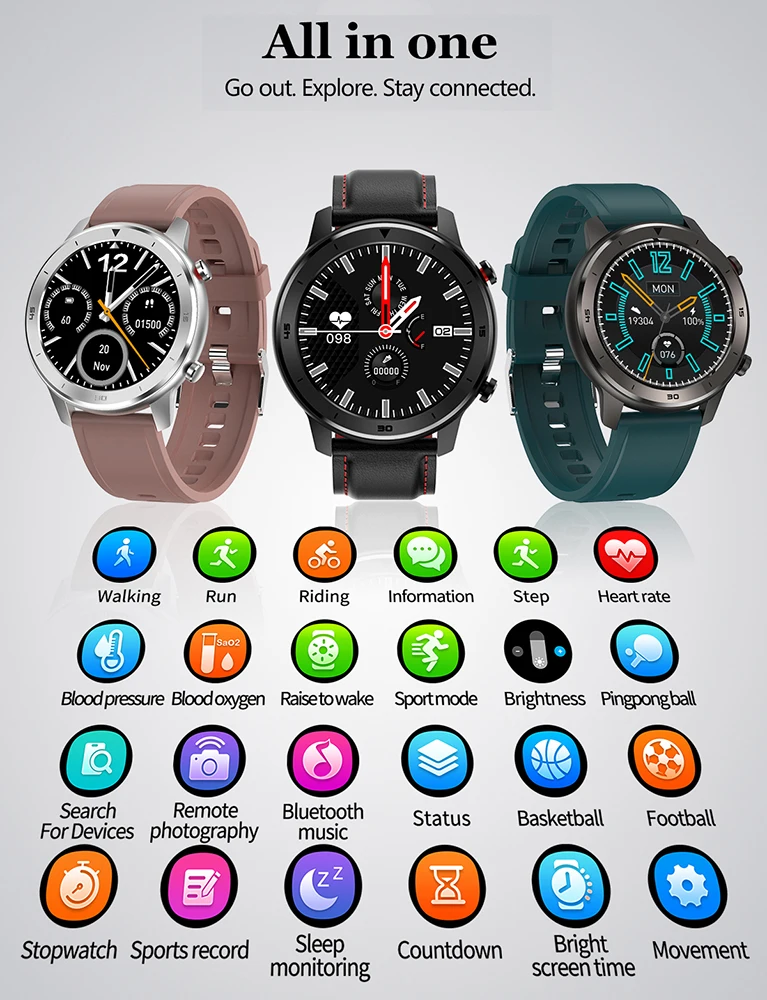 round digital smart watch