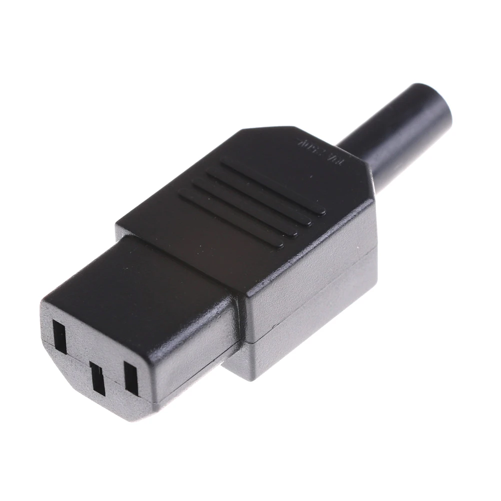 Черная штепсельная вилка IEC 320 C13 1 шт. многоразовый разъем питания 3pin розетка 10А/250