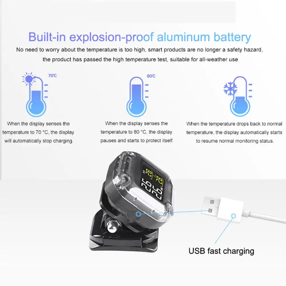 TPMS для монитора системы контроля давления в шинах мотоцикла реальный временной двигатель TPMS экономит топливо ЖК-дисплей автоматический сигнал о падении давления в шине системы
