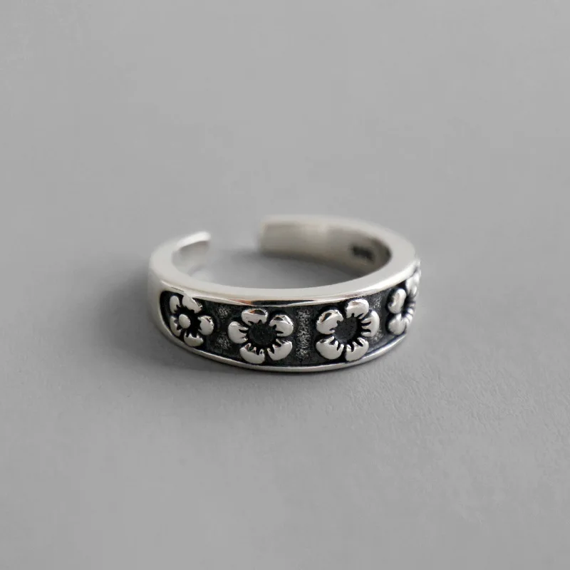sterling silver flower ring