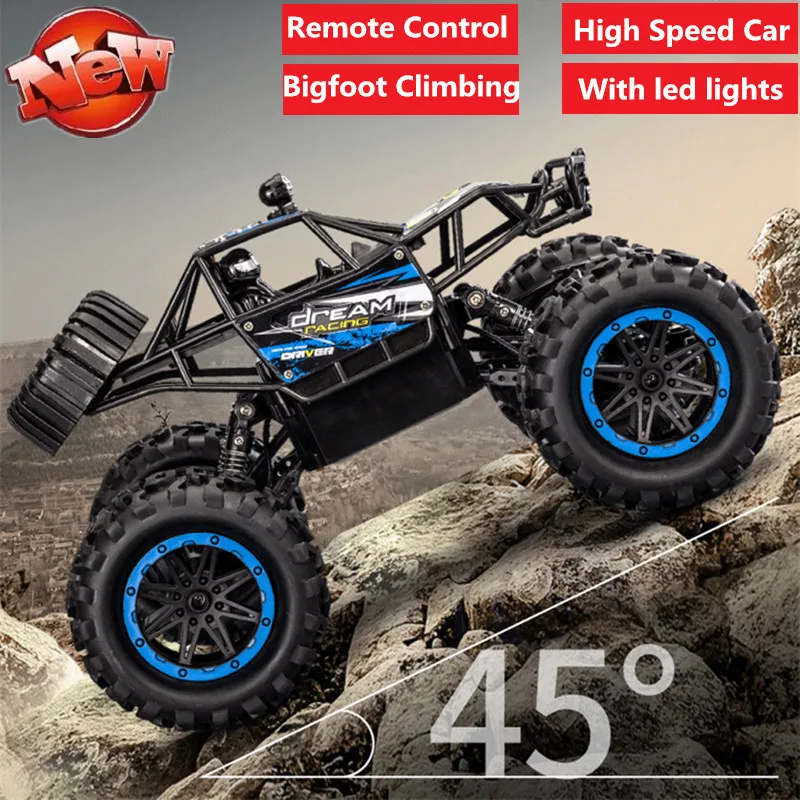 

2.4G 4WD Remote Control Truck RC Racing Car Shock Resistant Buggy off load climbing Car With flash light Child kid gift playing