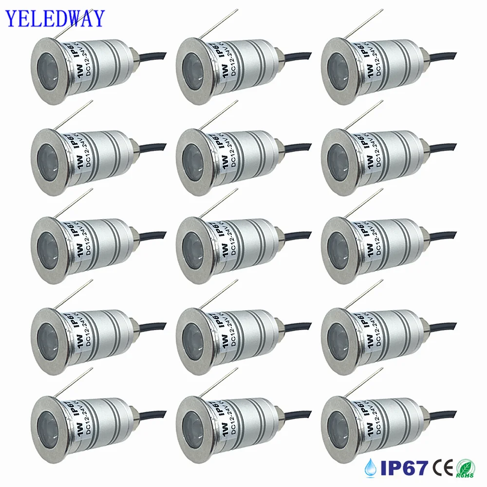 Outdoor 1W Recessed LED Underground Light Waterproof IP67 Spotlight with Narrow Lamp Angle 12V Yard Garden Spot Light Decoration