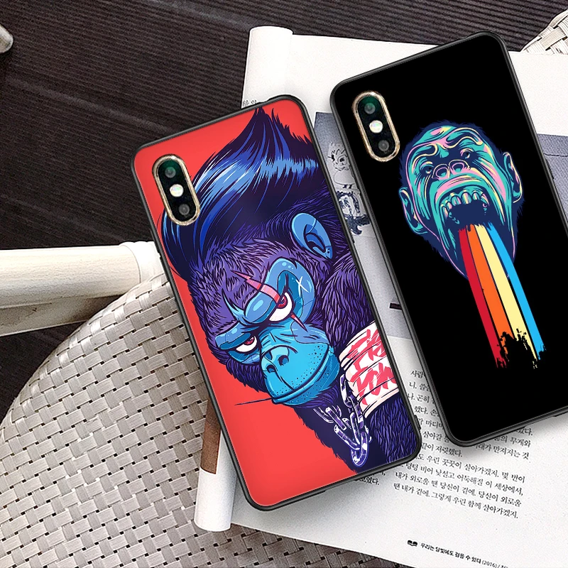 Модный классный чехол для телефона с изображением обезьяны и босса iphone 11 Pro 8 7 6 6S