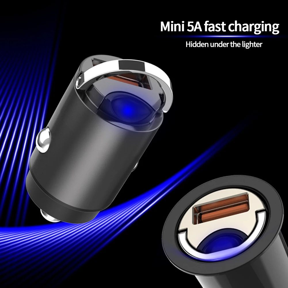 30 Вт Универсальный 12-24 В Quick Charge 4,0 автомобильное зарядное устройство защита от перезаряда USB порт адаптер цинковый сплав мини вилка Вращающаяся ручка