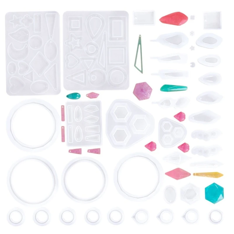

Small Jewellery Pendant Silicone Mold For Resin Handmade Epoxy Resin Earrings Bangle Ring DIY Craft Keychain Jewelry Making