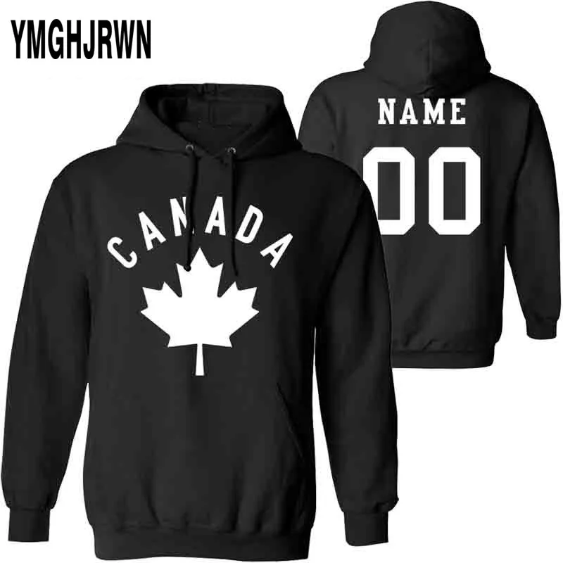 

CANADA male youth pullover custom made name number country sweatshirt nation flag ca college print photo logo french boy clothes