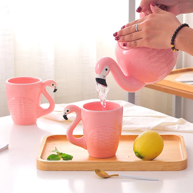 Кофейная кружка стакан для Вина Керамический Фламинго чайник чашка воды