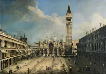 

6 Hand Painted Art Paintings by College Teachers - Piazza San Marco Canaletto Venice cityscape - Oil on Canvas