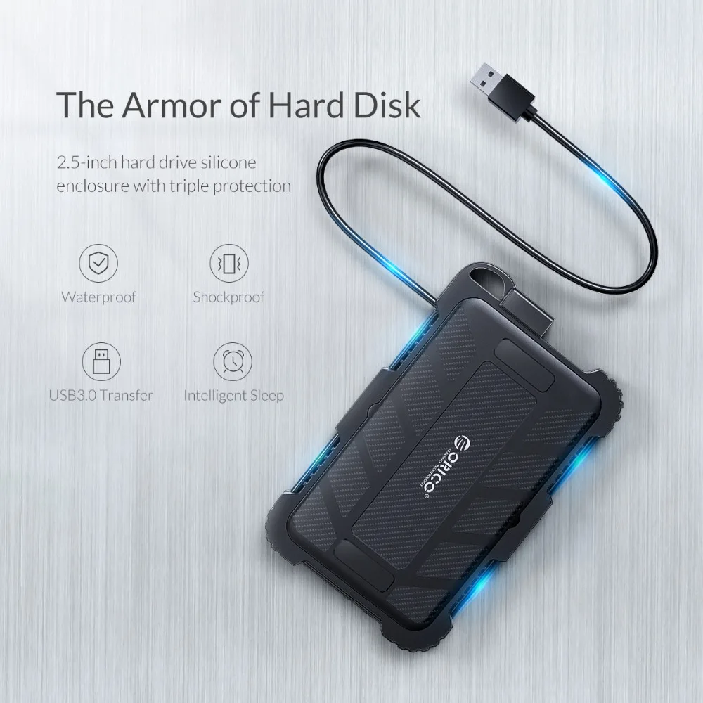 ORICO 2.5/" pollici HDD//SSD Protector CASE//Box per Hard Drive SATA Protezione-BK