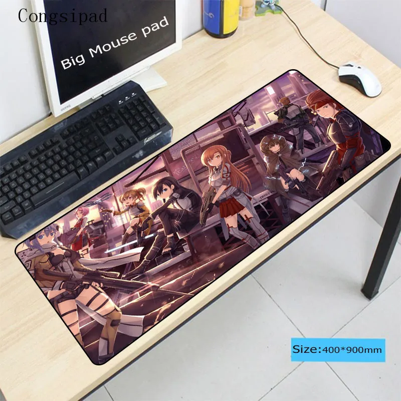 Congsipad Art Online Anime Large Mouse Pad Gamer Locking Edge Keyboard Mouse Mat Gaming Grande Mous