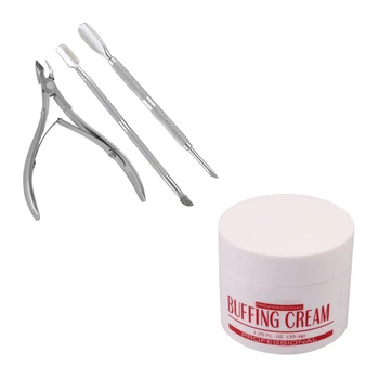 

Nail Cuticle Nipper with Trimmers Pusher Pack Of 3 Manicure Scraper Tool & Care Buff Cream Manicure Products Of the New Pink Pro