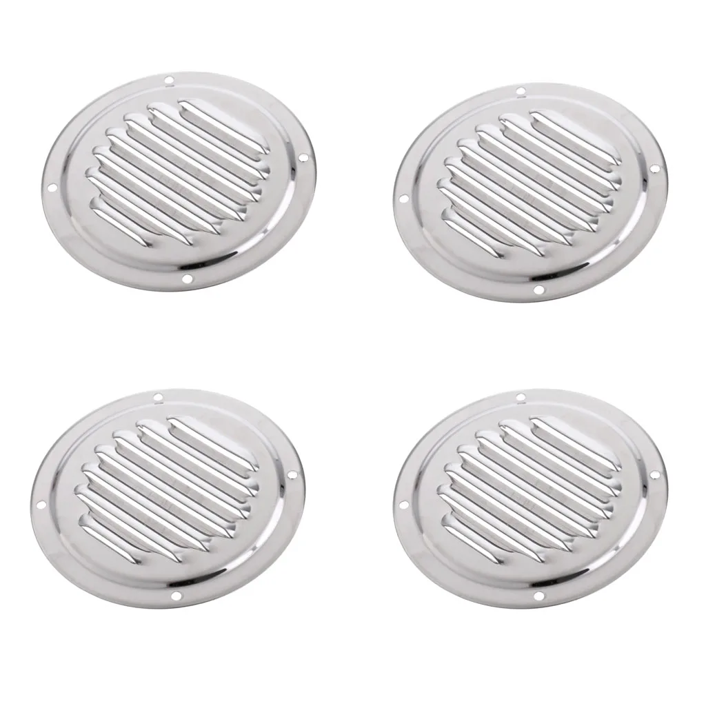 4pcs Stainless Steel Round Louvered Air Vent for Marine Boat RV Accessories