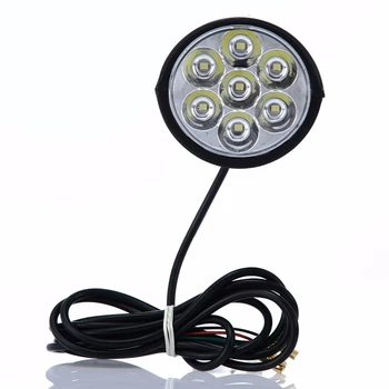 

1pc 7 LED 36-48V 18W Electric Scooter Headlights Torch With Horn Front Lamp Bike