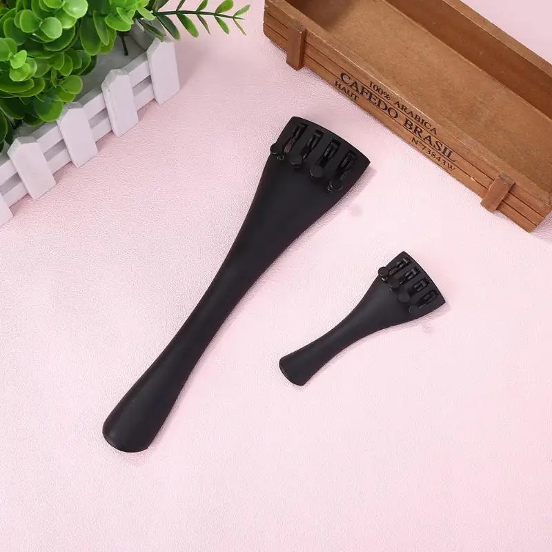 Durable Tailpiece Classic Delicate Texture Violin Cello Carbon Fiber Tailpiece with Tailgut Stringed Instrument Parts Black