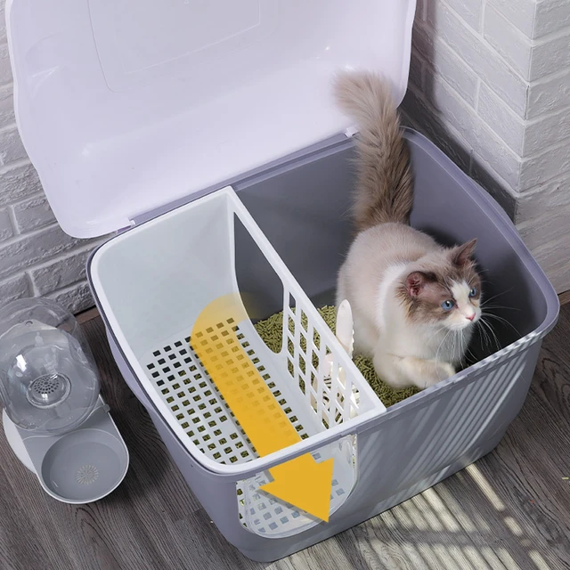 Lettiera per gatti Extra Large in plastica toilette per animali domestici  completamente chiusa toilette per gatti pentole per gatti Areneros Para  Gatos prodotti per animali domestici BN50LB - AliExpress