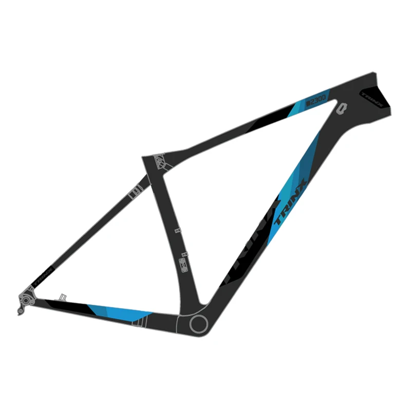 TRINX T800 карбоновая рама для велосипеда углеродная MTB рама 29er 27,5 27,5+ рама карбоновая для горного велосипеда - Цвет: Matt Black Blue