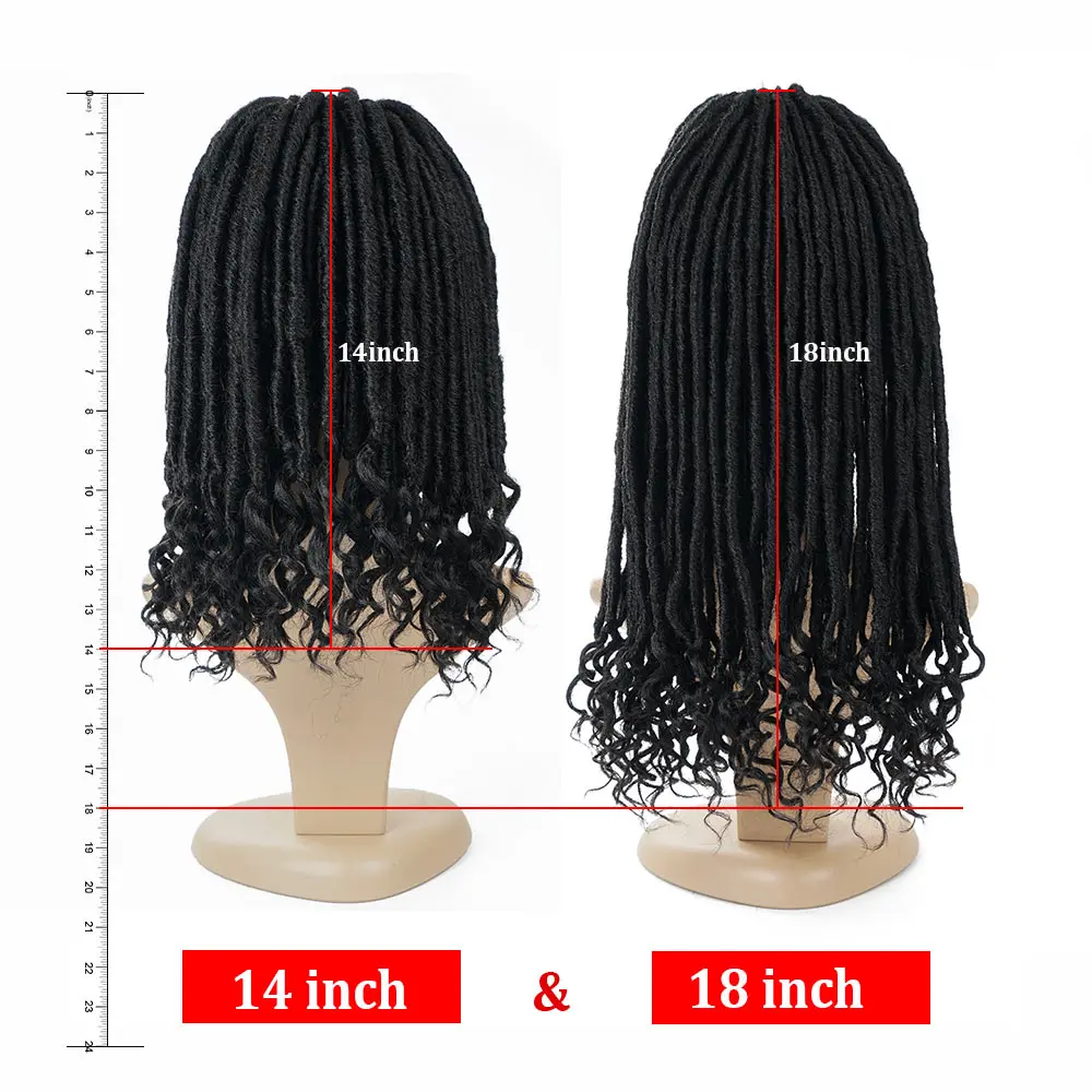 14 18 Inch Ombre Goddess Faux Locs Wholesale Crochet Hair Pre Stretched Synthetic Dreadlocks Hair Extensions For Black Women image_2