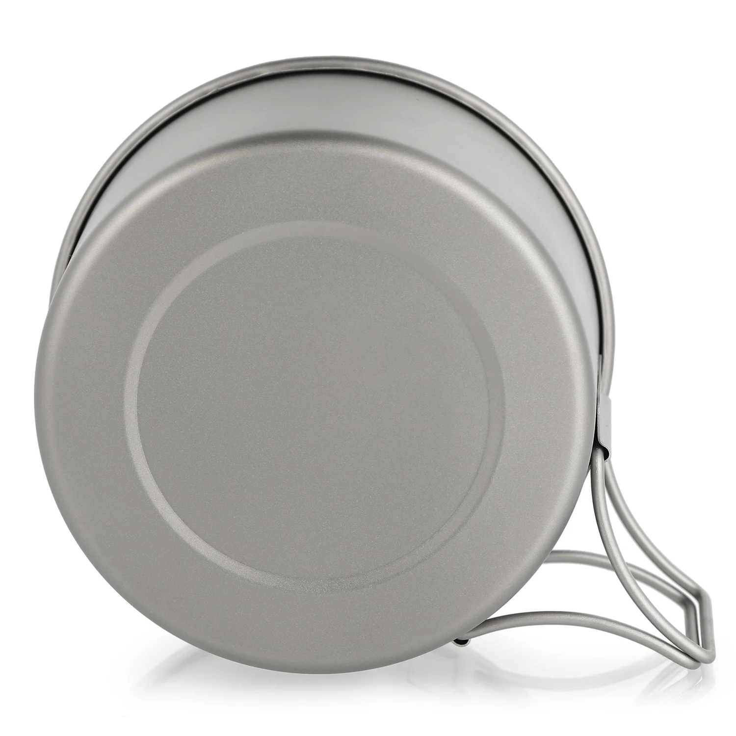 Lixada Ultralight Titanium Bowl with Folding Handles Dinner Food Container for Outdoor Hiking Camping Cookware 450ml+550ml camping cookware titanium tableware portable food container