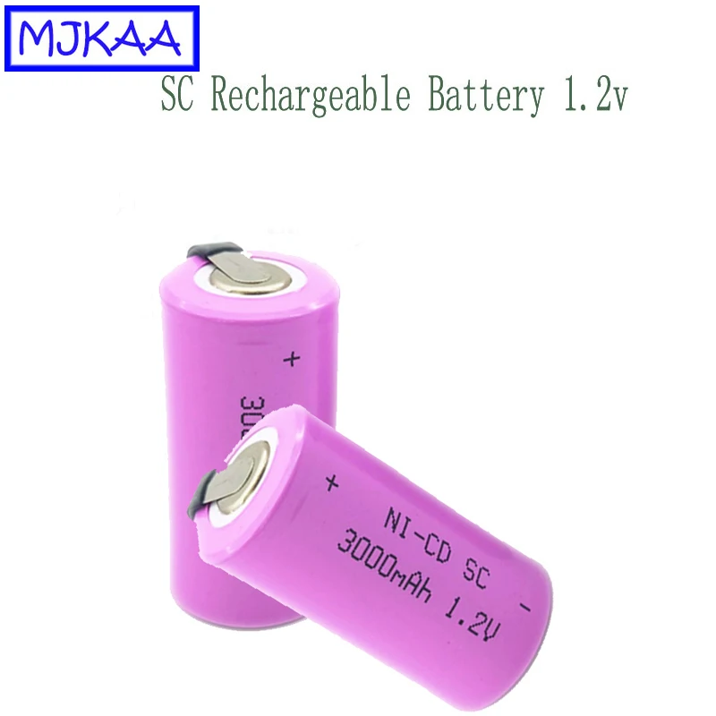 10 шт. 1,2 в Ni-CD батарея Sub C 3000 мАч SC аккумуляторная батарея с удлинителем обрабатывается в инструменты Аккумуляторный блок