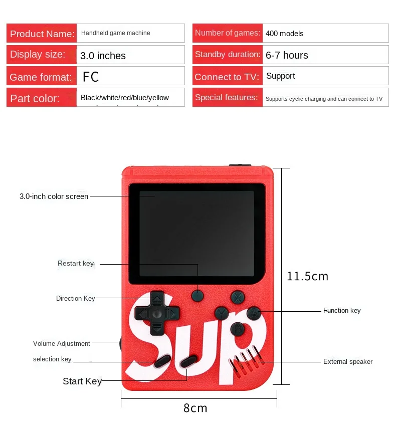 2021 New Retro Portable Mini Handheld Video Game Console 8-Bit 3.0 Inch Color LCD Kids Color Game Player Built-in 400 games2021 New 400 IN 1 Retro Portable Mini Handheld Video Game Console 8-Bit 3.0 Inch Color LCD Kids Color Game Player Built-in 400 games
