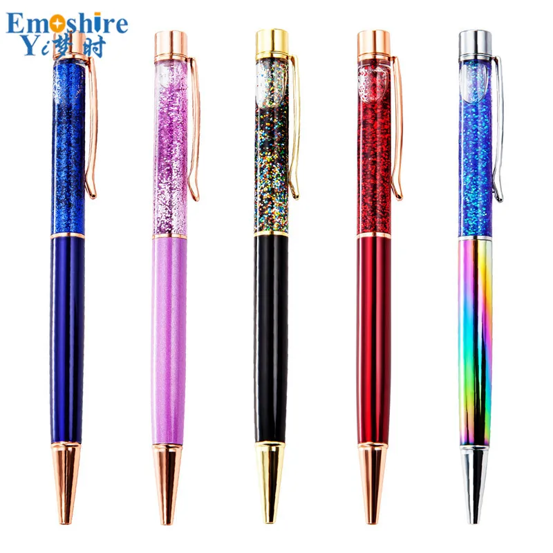 colorful Top Crystal gems BALLPOINT Pen Filled with SWARROVSKI ELEMENTS Pouch 