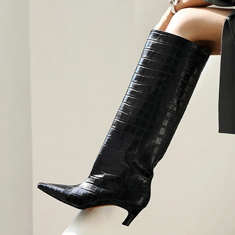 Boots Square Toe Long Trousers Boots 