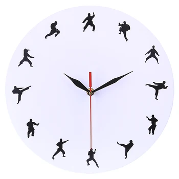 

30cm European Style Simple Individual Clock Silent Wall Clock for Home Decor - Kung Fu Style