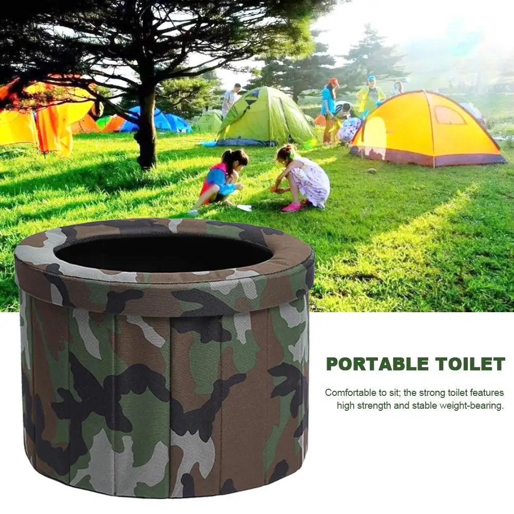 

Portable Toilet Camping Commode Folding Travel Camouflage Potty Commode Toilet Seat Ergonomic Design Car Toilet Potty Washable
