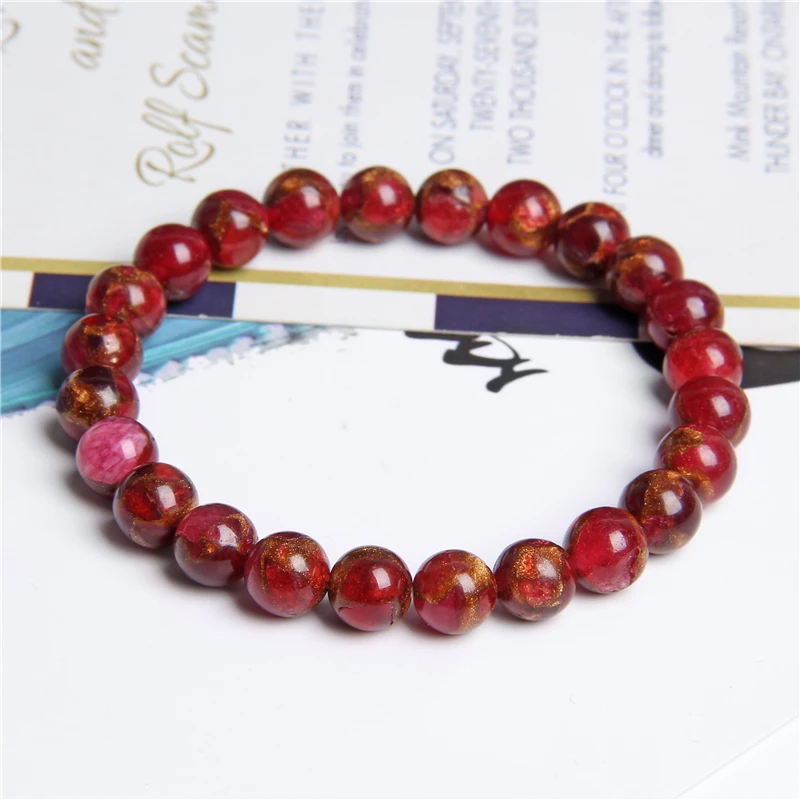 Красочные браслеты с бусинами из камня чакра исцеляющая энергетическая Йога браслет для женщин классический Эластичный перегородчатая браслет подарок на день рождения ювелирные изделия