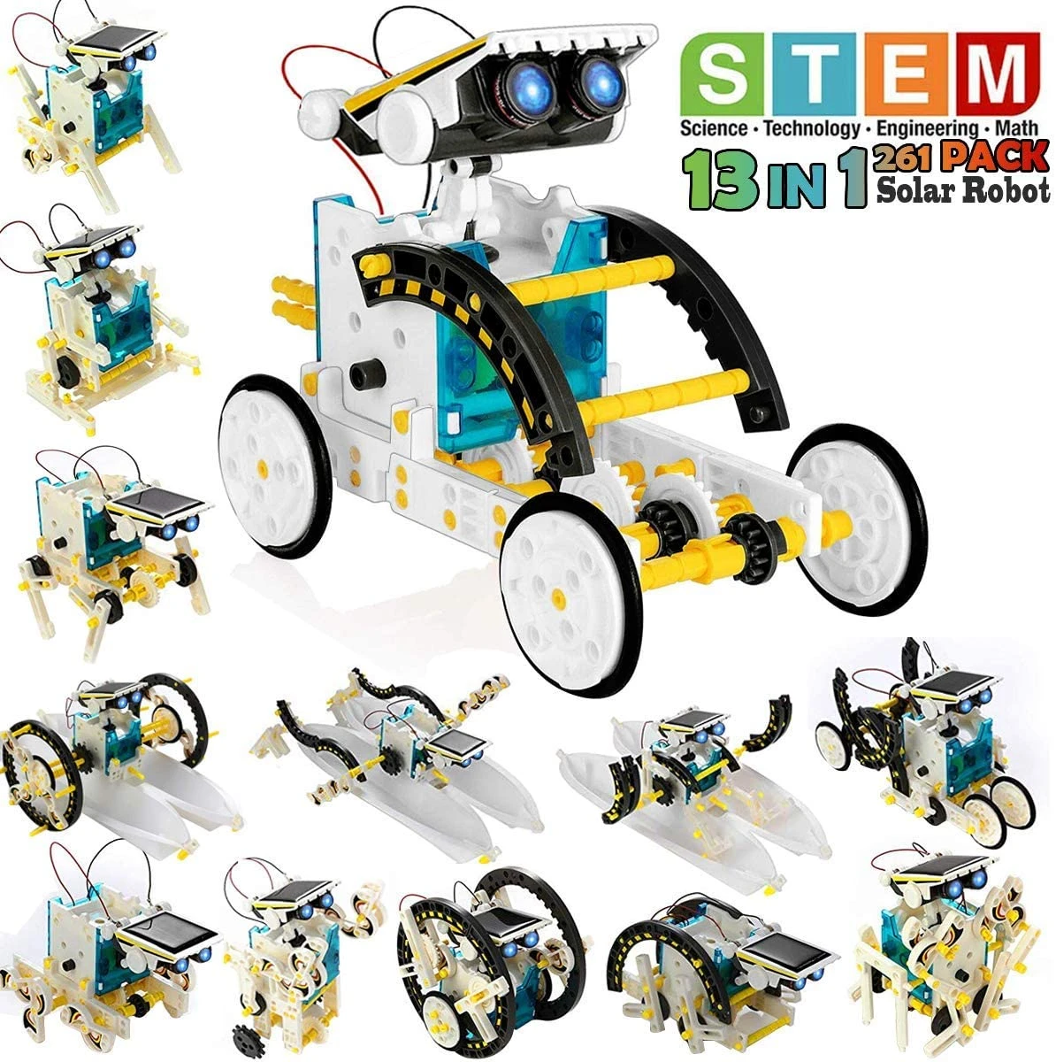 13 in 1 Solar Powered Robot DIY Transformer Toy Educational Science Kit