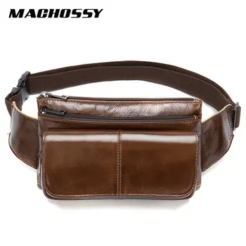 

Men's Genuine Leather Waist Packs Man Fanny Pack Belt Bag Men Phone Bags Travel Waist Pack Male Leather Small Men's Waist Bag