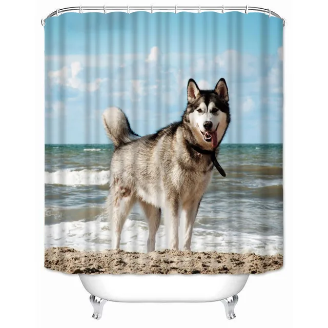 Sibe-리안 스타일 샤워 타임: Musife 커스텀 허스키 샤워 커튼