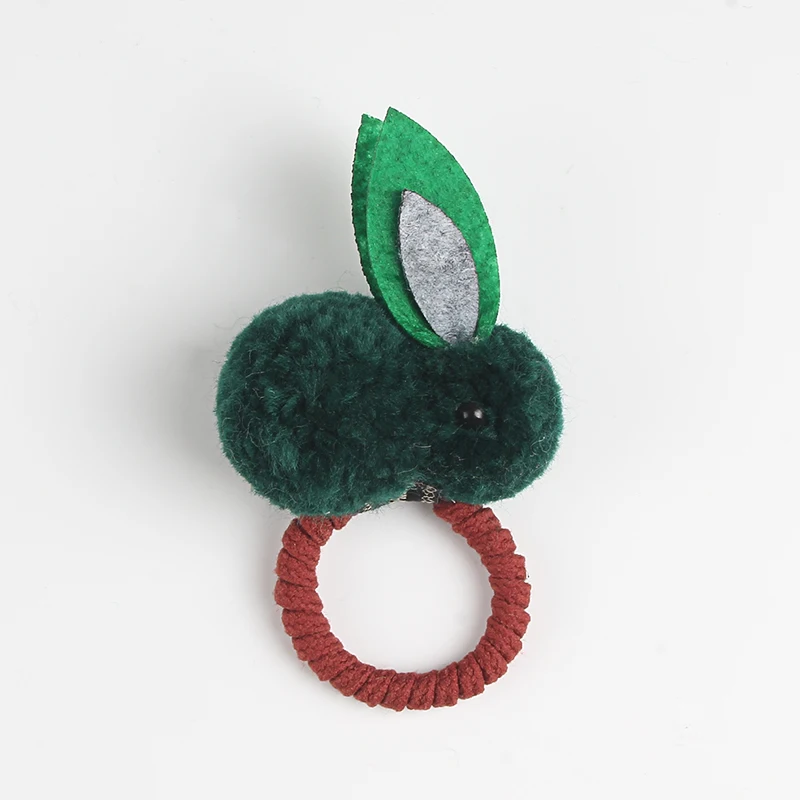 Green rabbit Корейская версия, Детские милые повязки на голову с кроликом, повязка на голову, заколки для волос с фигурками животных, плюшевые заколки для волос с кроликом, аксессуары для волос для девочек - Окраска металла: Green rabbit