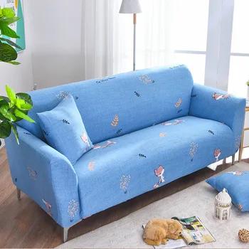 

4 Seater Spandex Stretch Sofa Armrest Cover Elastic Animal Printed Washable Furniture Protection Sofa Slipcover For Living Room