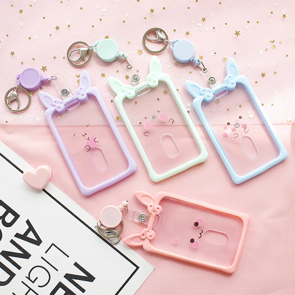 Kawaii розовый держатель для карт из искусственной кожи женская сумка путешествий