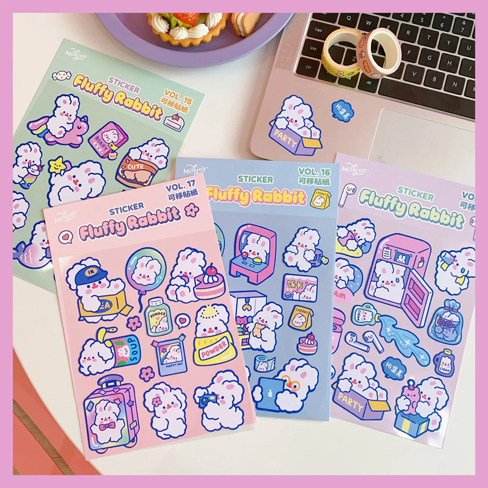 

Korean Candy Bunny Hand Account Sticker Cute Mobile Phone Case Sticker DIY Rabbit pattern Stationery Stickers Scrapbooking
