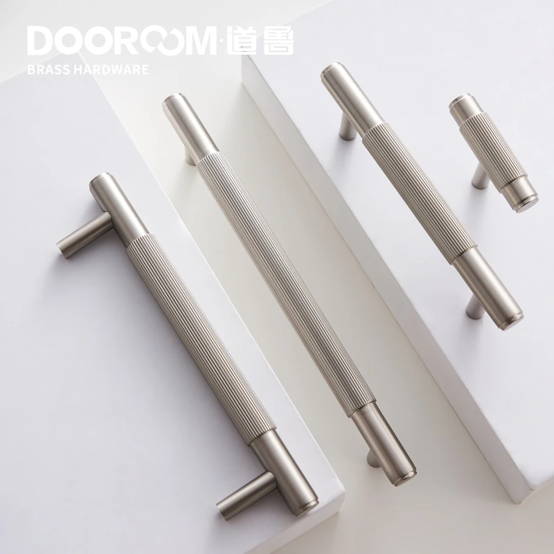 Латунные мебельные ручки Dooroom из матового никеля и серебра для шкафа комода ящика