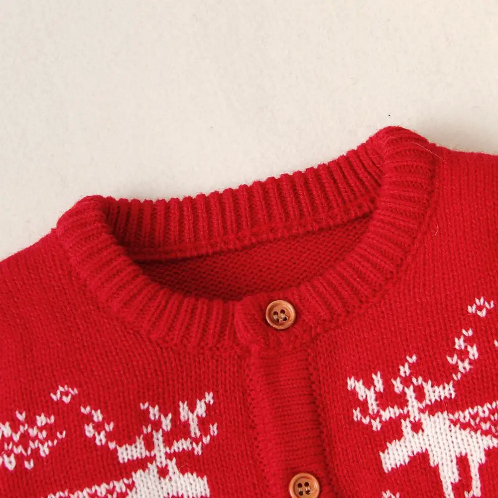 Baby Rompers Christmas Pajamas Winter Knitted Newborn Boys Girls Jumpsuits Long Sleeve Infant Kids Overall 0-2Y Children Clothes