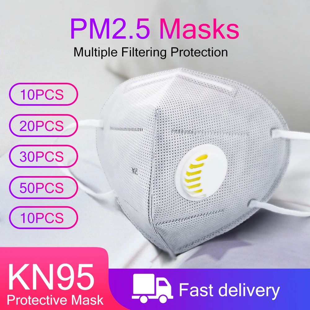 

N95 Mouth Masks Face Mask 6 Layers Filter Anti Dust Filter PM2.5 KN95 Respirator FFP2 Nonwoven With Valve