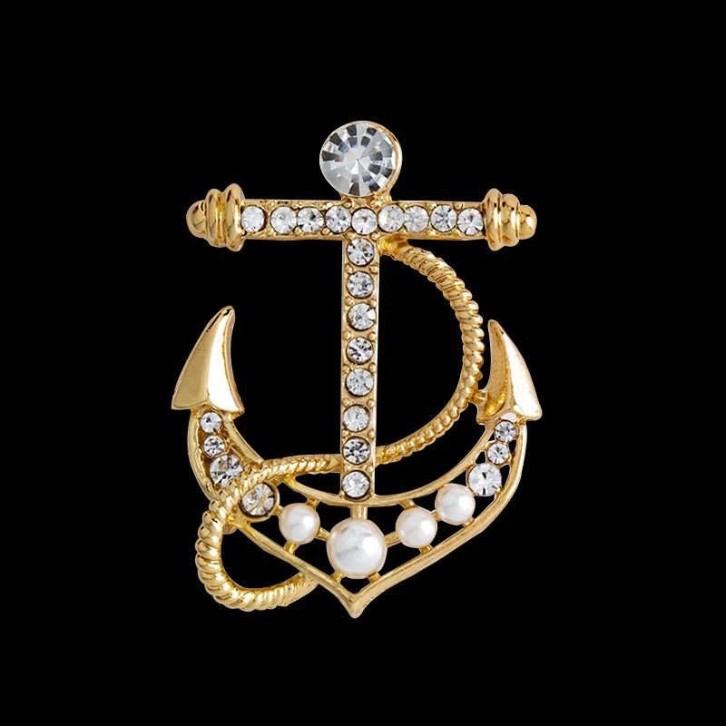 

Japanese And Korean Style Top Grade Retro Rudder Boat Anchor Fashion Men Brooch England Suit Badge South Korea Female Suit Corsa