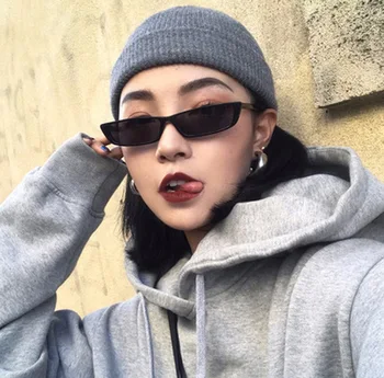 

1 PC Vintage Rectangle Sunglasses Women Brand Designer Small Frame Sun Glasses Retro Black Eyewear for Driver Goggles Sunglasses